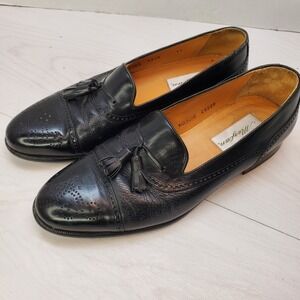 Mezlan Havana 404M Mens Black Leather Tassel Loafers Wingtip Brogue Spain 11 M
